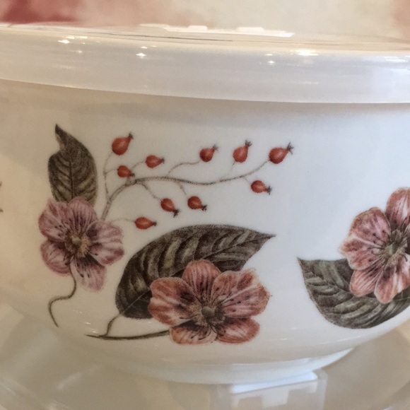 Grace Pantry Fine Porcelain Ceramic Food Storage Containers Set of 2 Floral NWT - Picture 2 of 16